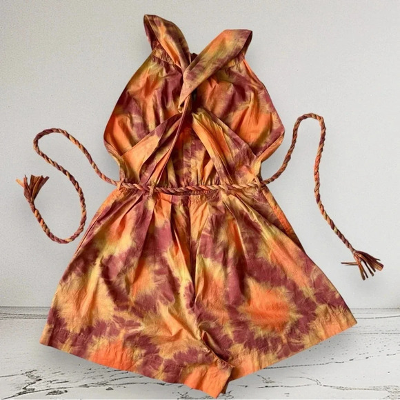 NEW ULLA JOHNSON Shaina Romper Red Topaz Size 8 - Picture 7 of 14